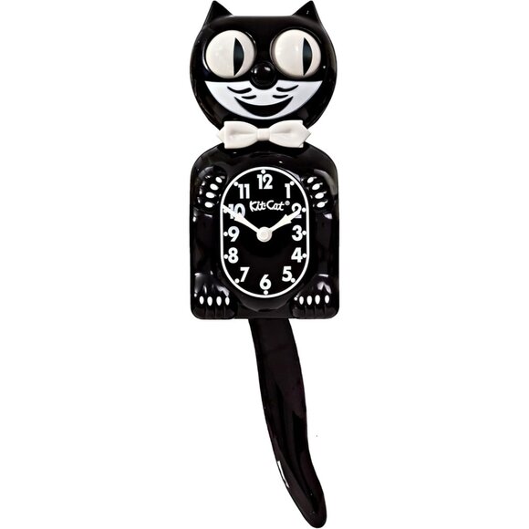 Kit Cat Klock Gentlemen The Original Retro Plastic Classic Black Clock - Picture 6 of 7